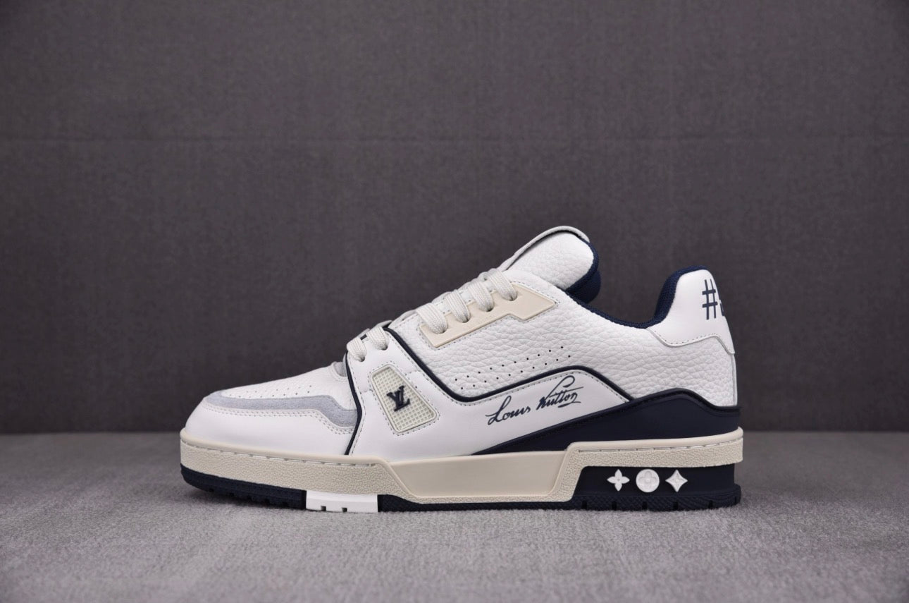Louis Vuitton Trainer #54 Signature White Marine