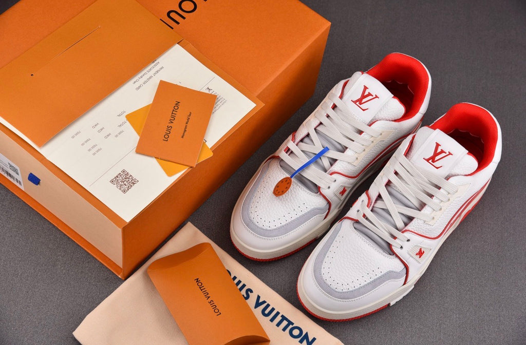 Louis Vuitton Trainer #54 Signature White Red
