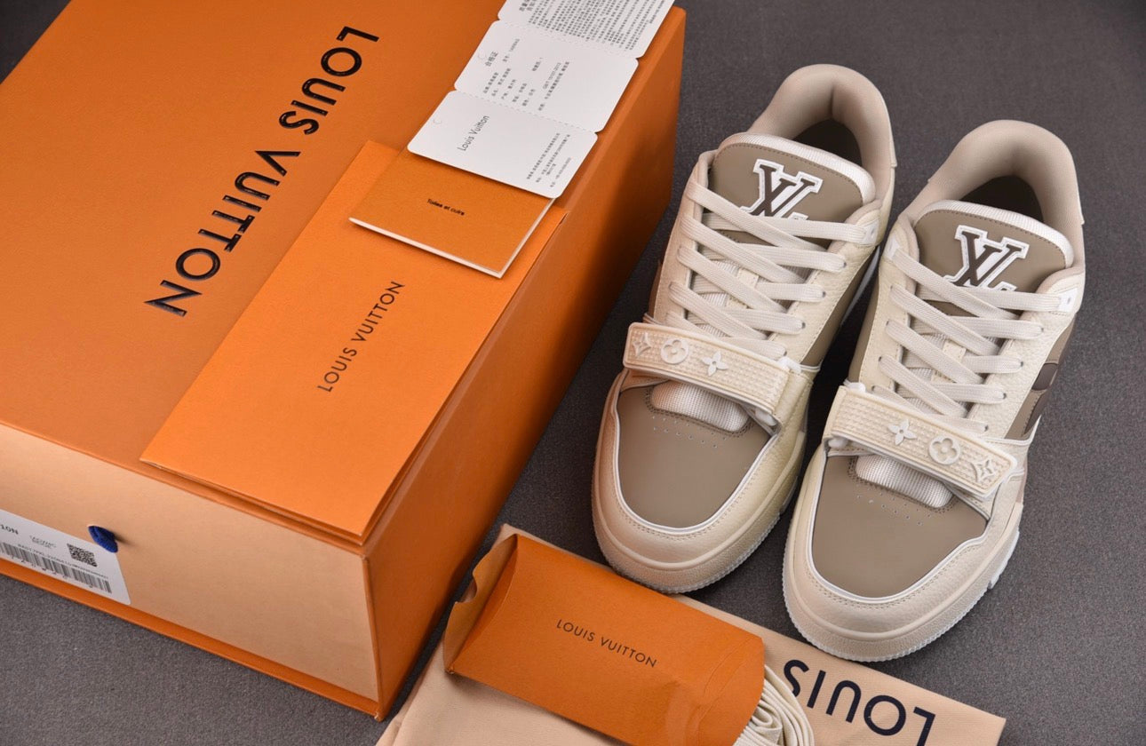 Louis Vuitton LV Trainer Monogram Flower Beige