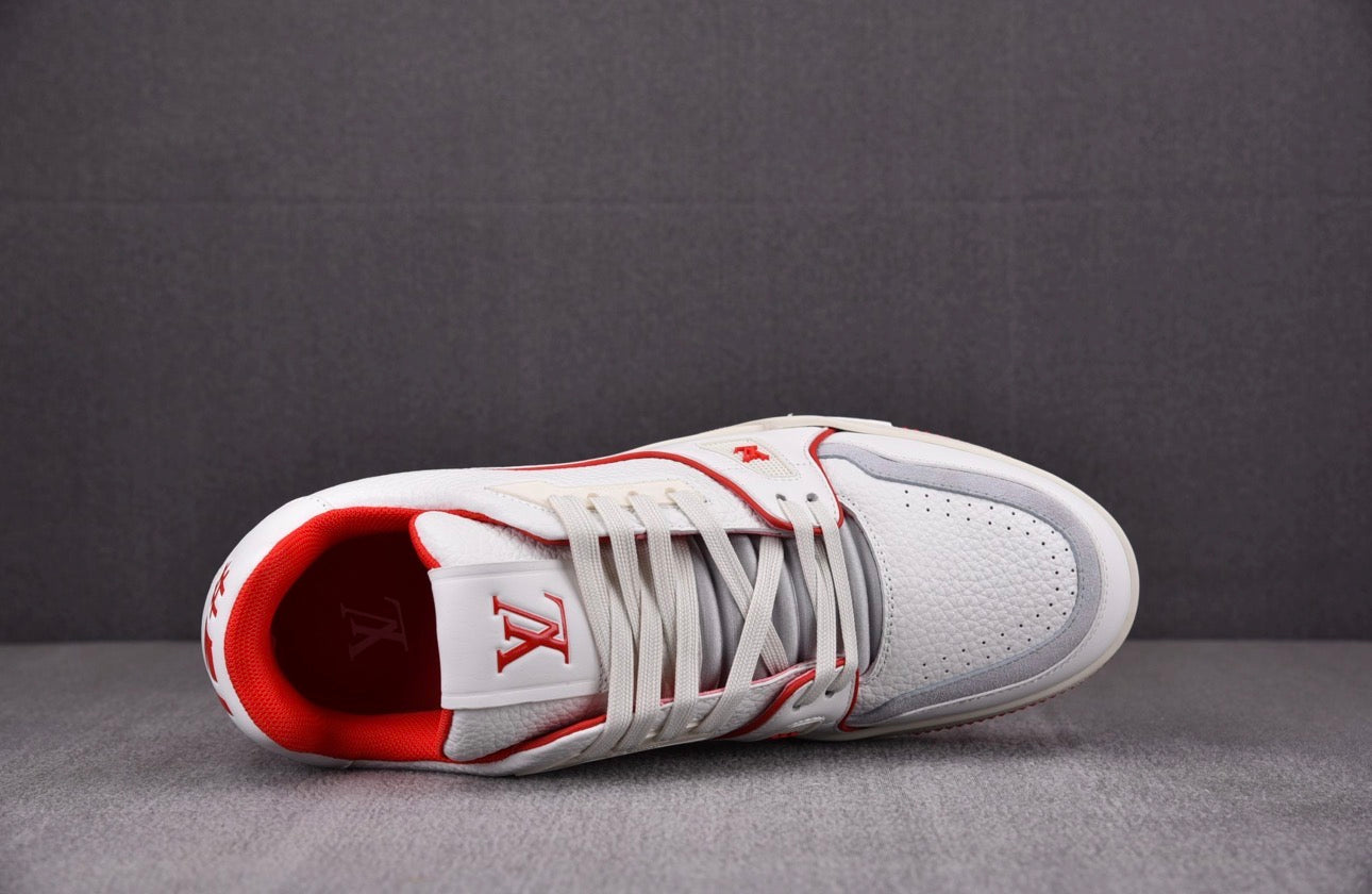 Louis Vuitton Trainer #54 Signature White Red