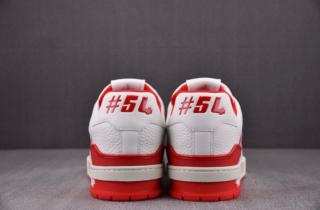 Louis Vuitton Trainer #54 Signature White Red